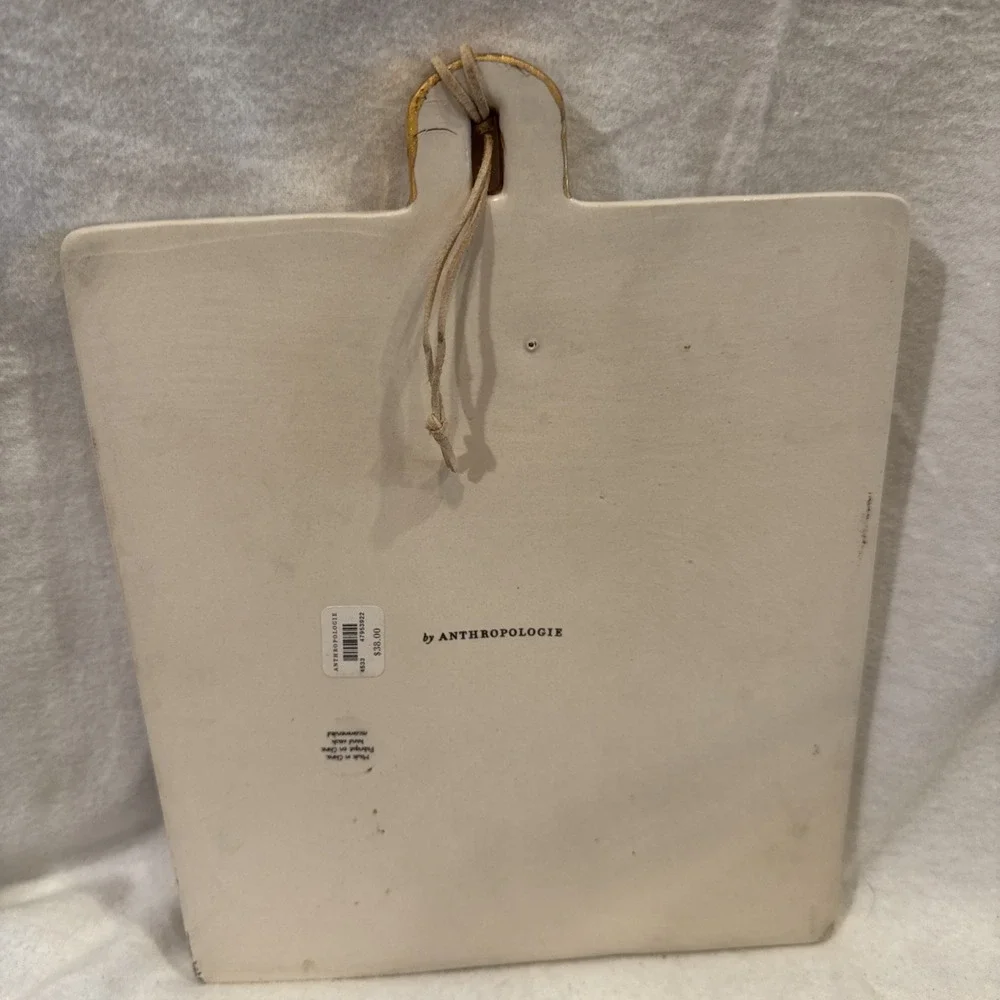 Anthropologie‎ Abstract Stoneware CHEESE BOARD Arianne 9.5x8.5 CUTTING BOARD